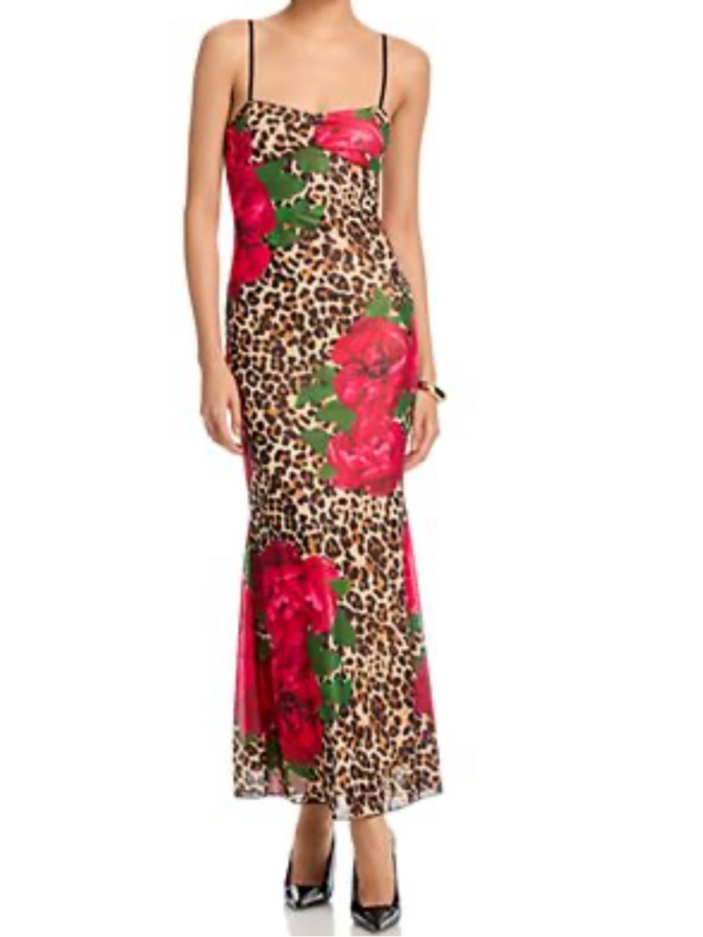 Leopard & Floral Print Dress - Multicolor small